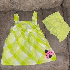 Carter's Lime Green Baby Dress with Shorts 💚🐞